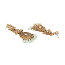 Anouk Gold-Plated & Green Antique Drop Earrings-19