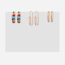 ToniQ Set of 6 Gold Plated Circular Hoop Earrings image 3