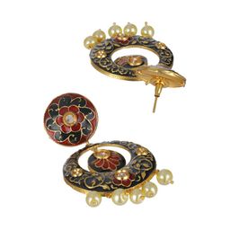 Jazz and Sizzle Black & Red Circular Drop Earrings image 4