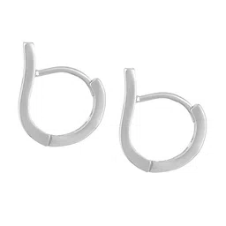 Peora Silver-Plated Contemporary Cubic Zirconia Hoop Earrings image 2