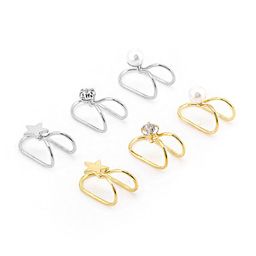Yellow Chimes Gold-Toned Contemporary Studs Ear Cuffs image 3