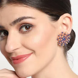 Anouk Blue Gold-Plated Contemporary Studs Earrings-54