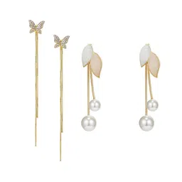 Yellow Chimes Set Of 2 Contemporary Drop Earrings-28
