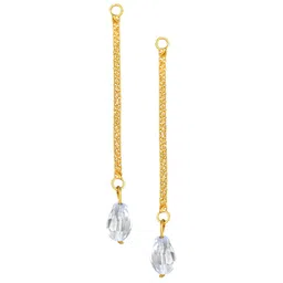 Vighnaharta Set Of 2 Gold-Plated Crystal Studded Drop Earrings With Removable Studs image 5