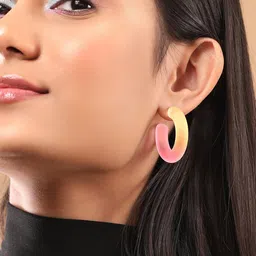 Rubans Voguish Set Of 2 Gold-Plated Half Hoop Earrings-8
