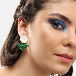 SOHI Gold-Plated Contemporary Drop Earrings-29