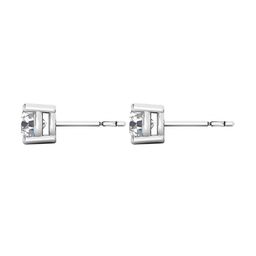 Peora Silver-Plated American Diamond Studded Contemporary Studs Earrings image 2
