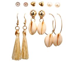 Yellow Chimes Set Of 6 Gold-Toned Contemporary Studs Earrings image 4