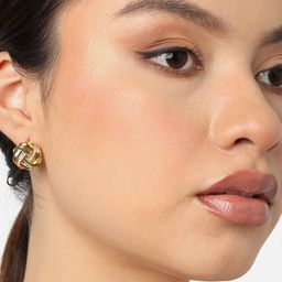 SOHI Gold-Plated Contemporary Studs Earrings-69