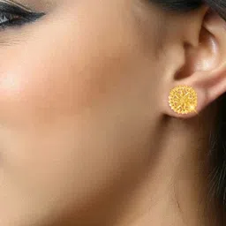 Vighnaharta Set Of 2 Gold-Plated Stud Earrings With Removable Chain Drop image 3