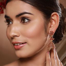 Jazz and Sizzle Floral Jhumkas Earrings image 4