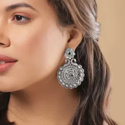 Rubans Silver-Plated Contemporary Drop Earrings-image-48