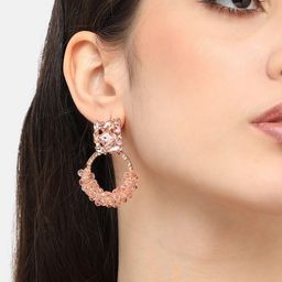 SOHI Gold-Plated Contemporary Drop Earrings-image-10