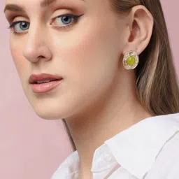 SOHI Gold-Plated Contemporary Studs Earrings-76