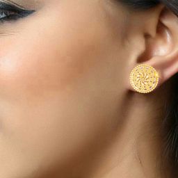 Vighnaharta Set Of 2 Gold-Plated Studs With Drop Earrings image 3