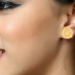 Vighnaharta Set Of 2 Gold-Plated Studs With Drop Earrings image 2