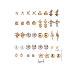 ToniQ  Set of 20 Gold-Plated Stud Earrings image 3