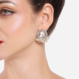 Zaveri Pearls Set Of 2 Gold Plated Austrian Diamonds Drop Earrings image 3