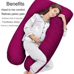 Luxurious Imported Velvet Microfibre Solid Pregnancy Pillow Pack of 1-image-99