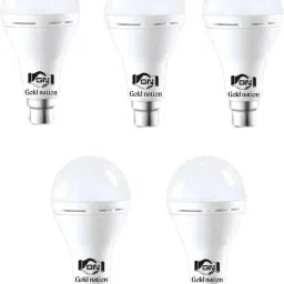 Rechargeable Emergency LED Bulb For Home, B22 12W (Pack 5) 3 Hr Battery backup 3 hrs Bulb Emergency Light-24