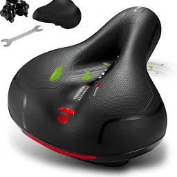 Cycle Seat with Red Reflective Safety Strip Universal Memory Foam Bicycle Seat Saddle-image-64