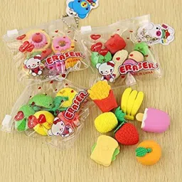 Cute Eraser Bottle Fruit Style Eraser Set Stationery Kids School Boys & Girls (Multicolor) - Pack of 8 Non-Toxic Eraser-2