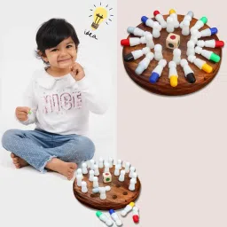 homecute Wooden Memory Match Stick Chess Game Set, Colourful Memory Chess 6 cm Chess Board image 5