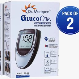 GLUCO ONE Digital Blood Sugar Testing Monitor Machine (Pack of 2 without strips) Glucometer-10