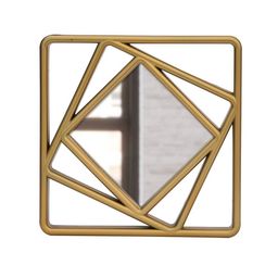 Art Street 2-Pcs Golden Square Framed Decorative Wall Mirrors image 3