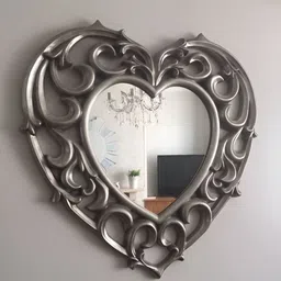 VAS collection home Black Textured Heart Mirror-26