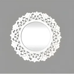VAS collection home White Textured Round Mirror-6