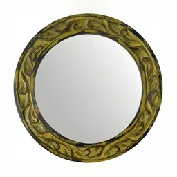 VAS collection home Yellow Textured Oval Mirror-21