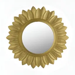 VAS collection home Sunflower Design Wooden Frame Mirror-14