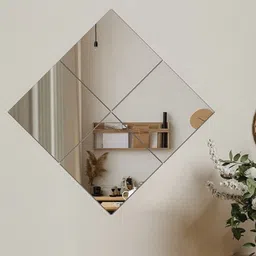 THE ARTMENT Transparent Square Shaped Glass Wall Mirror-27