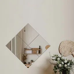 THE ARTMENT Transparent Square Shaped Glass Wall Mirror-53