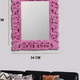 VAS collection home Pink Textured Rectangular Mirror image 2