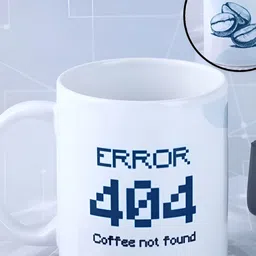 fnp White & Blue Typography Printed Ceramic Glossy Mug 325ml-31