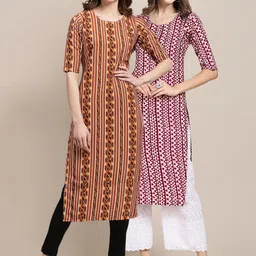 KALINI Women Pack Of 2 Ethnic Motifs Printed Crepe Kurta-image-99