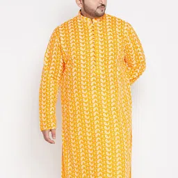 VASTRAMAY Men Chikankari Embroidered Pure Cotton Plus Size Kurta-picture-54