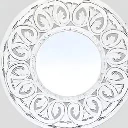 VAS collection home White Wood Round Wall Mirrors-10