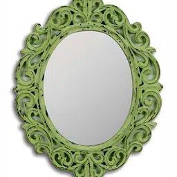 VAS collection home Green Texture Wood Wall Mirrors-36