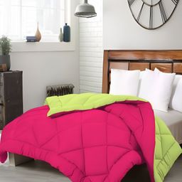 RF RELAXFEEL Green & Pink Geometric Heavy Winter 233 GSM Double Bed Comforter-image-94
