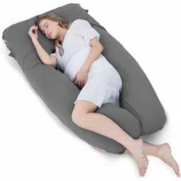 "Enjoy full-body comfort and support for a more peaceful pregnancy journey." Microfibre Solid Pregnancy Pillow Pack of 1-image-16
