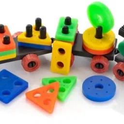 mira farmcraft Geometric Train Blocks Shape Sorting & Colour Stacking Toys for Preschool Kids image 2