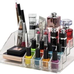 Cosmetic Organizer 16 Compartment Cosmetic Makeup Jewelry Acrylic Lipstick Storage Organizer Box Lipstick and Nail Paint Stand Holder Lipstick And Brush Organiser Vanity Box-image-43
