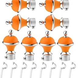 Orange, Silver Rod Rail Bracket, Curtain Knobs, Curtain Hooks, Curtain Rods Metal-image-35