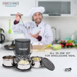 foodnfood Executive Lite 2 Containers 450ml Each & 1 350ml Leak-Proof with Insulated Bag 3 Containers Lunch Box image 3