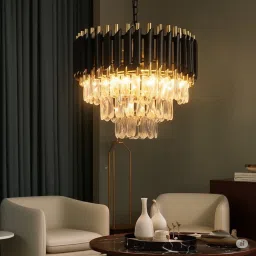 BINDUGLOW Crystal Jhumar 400mm Chandelier Ceiling Lamp Chandelier Ceiling Lamp-image-86
