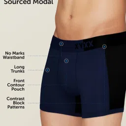 xyxx Pack of 3 Dualist Intellisoft Micro Modal Color Blocked Solid Men Trunk image 3