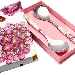 Stainless Steel Serving Spoon with Ceramic Handle Salad Serving Set Stainless Steel Serving Spoon Set-image-89